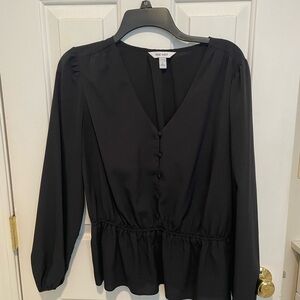 Nine West Black Button-Down Blouse